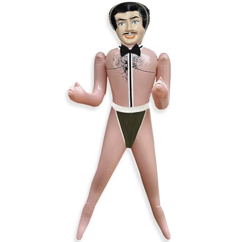 Merrimix Fernando Aufblasbare Aufblasbare Puppe mit Chippendale-Kostüm, Gag-Geschenke für Männer, Junggesellenabschiedsgeschenke und Dekorationen Zubehör, lustige Junggesellinnenabschiede von merrimix