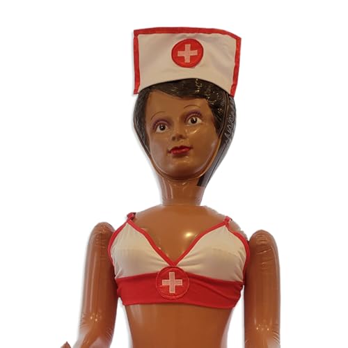 merrimix - Destiny Aufblasbare Aufblaspuppe mit Krankenschwester-Kostüm, Gag-Geschenke für Männer, Junggesellenabschiedsgeschenke und Dekorationen, Junggesellenabschied-Zubehör, lustig von merrimix