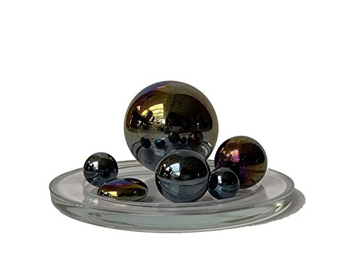 mesbilles – Famille Glossy Schwarz – 6 Glaskugeln von 50 mm bis 14 mm, XA-5HFES-FI23, Rot, 35 mm von mesbilles