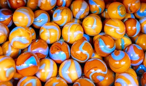 mesbilles MeineMurmeln - 25 Murmeln Orange Türkis 16 mm GlasMurmeln von mesbilles