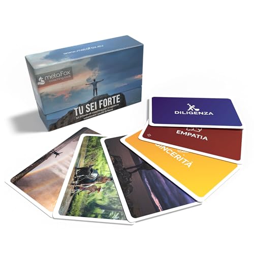 “Tu Sei Forte” di metaFox | 52 Carte Sui punti di Forza per Coaching, terapia, Team Building e laboratori | Carte di alta qualità Con Icone e immagini, formato compatto e riutilizzabile più Volte “Tu Sei Forte” di metaFox | 52 Carte Sui punti di Forza per Coaching, terapia, Team Building e laboratori | Carte di alta qualità Con Icone e immagini, formato compatto e riutilizzabile più Volte von metaFox