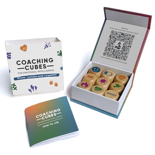 metaFox Coaching Cubes for Emotional Intelligence - 9 Würfel mit Coaching-Fragen für Emotionen, persönliche Entwicklung - als Therapie-Tools, Story Cubes, Conversation Cubes, Therapie-Spiele von metaFox