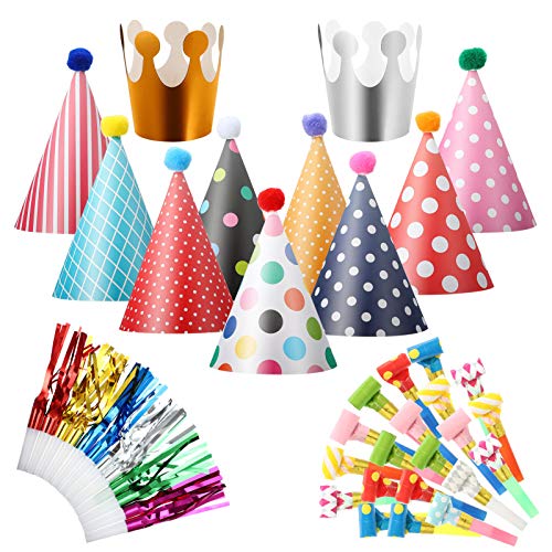 metagio 38 Stücke Partyhüte Set Party Hüte Lufttröte Pfeife Geburtstagshut Kegel Hüte Partyhütchen Geburtstag Party Supplies für Kindergeburtstag Festival Baby Shower metagio 38 Stücke Partyhüte Set Party Hüte Lufttröte Pfeife Geburtstagshut Kegel Hüte Partyhütchen Geburtstag Party Supplies für Kindergeburtstag Festival Baby Shower von metagio