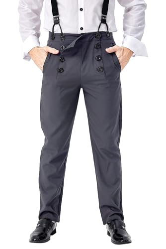 mewjoy Herren 70er Jahre Retro Schlaghose Vintage Disco Hose Casual 60er Jahre Bell Bottom Pants Outfits für Halloween Karneval Erwachsene, grau, XXL mewjoy Herren 70er Jahre Retro Schlaghose Vintage Disco Hose Casual 60er Jahre Bell Bottom Pants Outfits für Halloween Karneval Erwachsene, grau, XXL von mewjoy