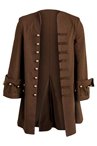 mewjoy Mittelalter Vintage Piratenjacke Herren Piraten Kapitän Kleidung Freibeuter Cosplay Kostüm Zubehör Halloween Karneval Party Outfit Set, XXL mewjoy Mittelalter Vintage Piratenjacke Herren Piraten Kapitän Kleidung Freibeuter Cosplay Kostüm Zubehör Halloween Karneval Party Outfit Set, XXL von mewjoy