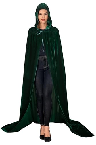 mewjoy Unisex Robe Samt Kapuze Hexenmantel Mittelalterliche Renaissance Kapuze Cape Halloween Mantel Erwachsene Grün XL mewjoy Unisex Robe Samt Kapuze Hexenmantel Mittelalterliche Renaissance Kapuze Cape Halloween Mantel Erwachsene Grün XL von mewjoy