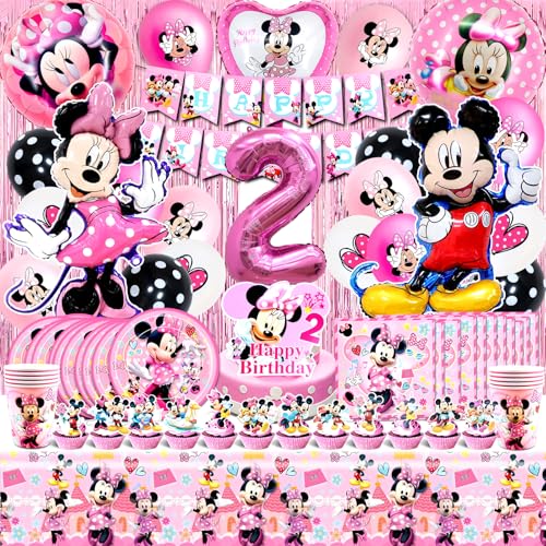 90 Stück Minni Party Dekoration Set, Minni Geburtstagsdeko 2 Jahre, Minni Luftballons, Minni Tortendeko, Minni Happy Birthday Banner, Teller, Tischdecken, für Kindergeburtstage und Themen Party 90 Stück Minni Party Dekoration Set, Minni Geburtstagsdeko 2 Jahre, Minni Luftballons, Minni Tortendeko, Minni Happy Birthday Banner, Teller, Tischdecken, für Kindergeburtstage und Themen Party von miakttc