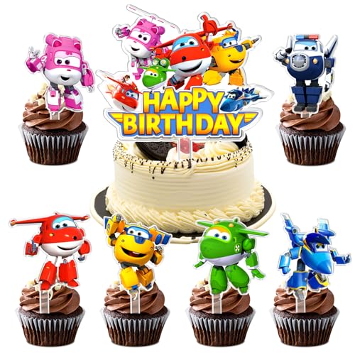 SuperWing Kuchen Dekoration, 7 Stück SuperWing Cake Toppers, SuperWing Cupcake Topper, SuperWing Geburtstags Tortendeko Set, Kuchen Dekoration Geeignet für Kinder Partys, Babypartys SuperWing Kuchen Dekoration, 7 Stück SuperWing Cake Toppers, SuperWing Cupcake Topper, SuperWing Geburtstags Tortendeko Set, Kuchen Dekoration Geeignet für Kinder Partys, Babypartys von miakttc