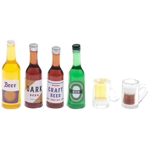 Miniaturen für Puppenhäuser und Wichtelstuben oder Geschenkgutscheine · DIY Miniwelt · Bierflaschen und Gläser 6-teilig von miamiXa