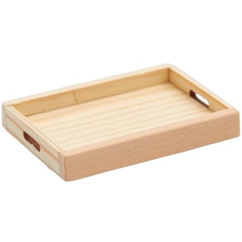 Miniaturen für Puppenhäuser und Wichtelstuben oder Geschenkgutscheine · DIY Miniwelt · Holztablett, 6,5x4,7x1,2cm von miamiXa