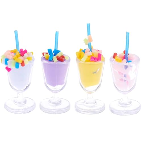 Miniaturen für Puppenhäuser und Wichtelstuben oder Geschenkgutscheine · DIY Miniwelt · Milchshakes 4 Stück von miamiXa