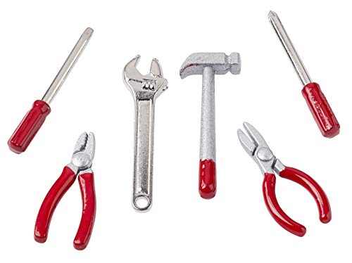 Miniaturen für Puppenhäuser und Wichtelstuben oder Geschenkgutscheine · DIY Miniwelt · Mini-Werkzeug-Set ca. 2 cm 6-teilig von miamiXa