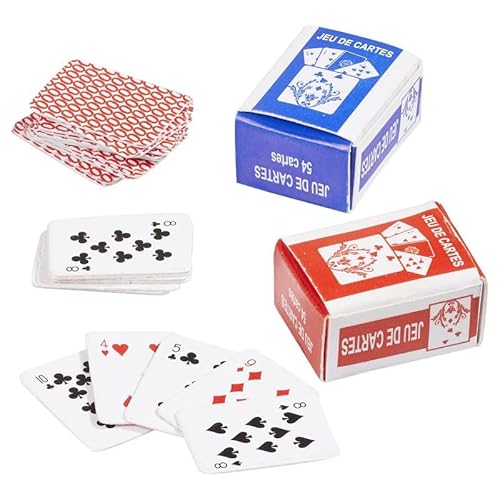 Miniaturen für Puppenhäuser und Wichtelstuben oder Geschenkgutscheine · DIY Miniwelt · Spielkarten 1,8 x 1,4 x 1 cm, rot u. blau, 2 Sets à 27 Karten Miniaturen für Puppenhäuser und Wichtelstuben oder Geschenkgutscheine · DIY Miniwelt · Spielkarten 1,8 x 1,4 x 1 cm, rot u. blau, 2 Sets à 27 Karten von miamiXa
