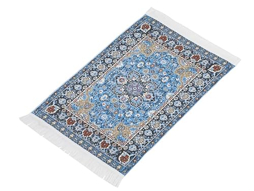 Miniaturen für Puppenhäuser und Wichtelstuben oder Geschenkgutscheine · DIY Miniwelt · Teppich 15 x 10 cm blau von miamiXa