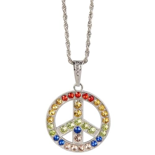 Faschingsschmuck - Peacekette - silber mit bunten Steinen Faschingsschmuck - Peacekette - silber mit bunten Steinen von mica Festival
