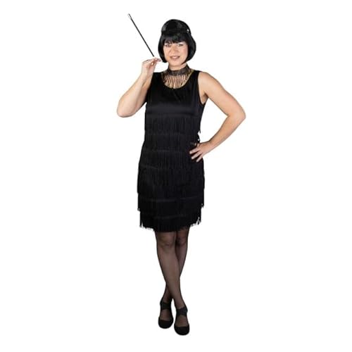 mica Festival Kostüm - Fransenkleid schwarz - für Erwachsene - in verschiedenen Größen 40/42 von mica Festival