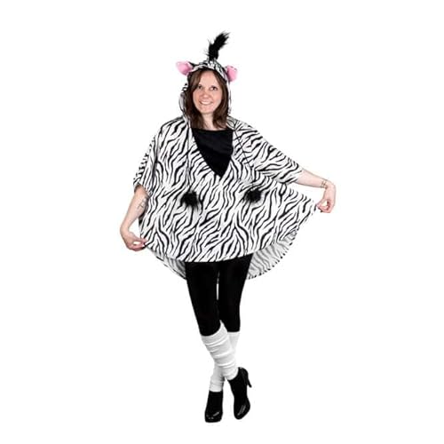 mica Festival Kostüm - Poncho Zebra - für Erwachsene - Einheitsgröße mica Festival Kostüm - Poncho Zebra - für Erwachsene - Einheitsgröße von mica Festival