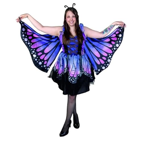 mica Festival Kostüm - Schmetterlingskleid lila - für Erwachsene - in verschiedenen Größen 44/46 von mica Festival