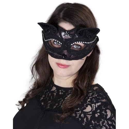 mica Festival Maske - Schwarze Katze - für Erwachsene von mica Festival