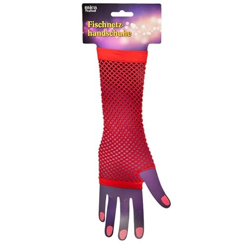 mica Festival Netzhandschuhe - für Erwachsene - lang - rot von mica Festival
