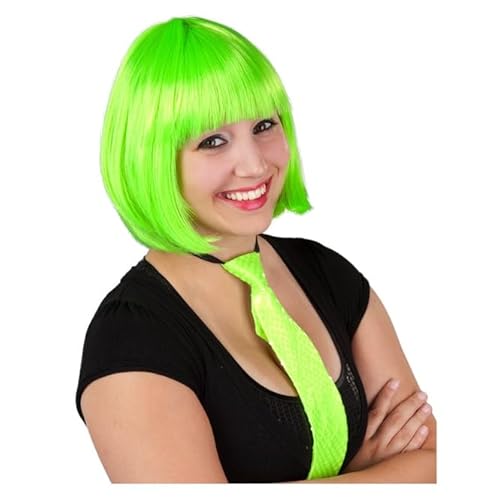 mica Festival Perücke für Erwachsene - Neongrüner Bob von mica Festival