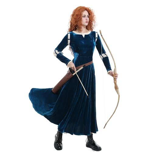 Miccostumes Damen Merida Adult Cosplay Blau/Grün 3X/4X von miccostumes