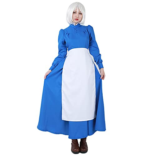 Miccostumes Damen Sophie Maid Kleid Cosplay kostüm mit weißer schürze Frauen XL blau Miccostumes Damen Sophie Maid Kleid Cosplay kostüm mit weißer schürze Frauen XL blau von miccostumes