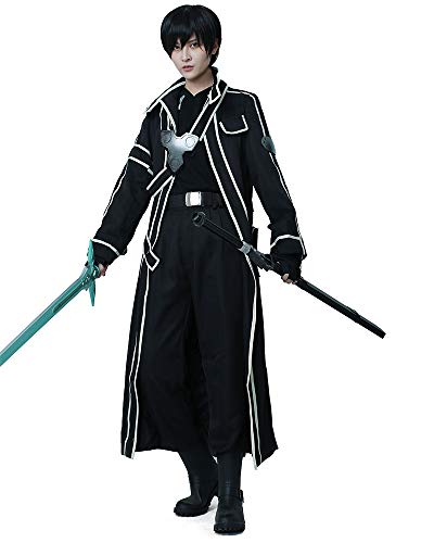 Miccostumes Herren Kirito Schwarz Cosplay Mittel Schwarz von miccostumes