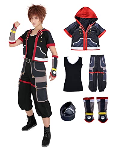 Miccostumes Herren Sora Cosplay Kostüm Halloween Outfit Jacke Hose Gürtel (S) von miccostumes