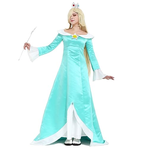 miccostumes Damen Anime Kostüm Kleid inkl. Krone Zauberstab und Ohrringe für Prinzessin Cosplay (Damen S) von miccostumes