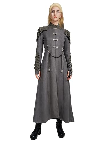 miccostumes Damen Erwachsenenkostüm Queen Cosplay langer Mantel und Hose mit Handschuhen Ohrringen (S) von miccostumes