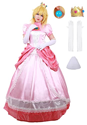 miccostumes Damen Kostüm Prinzessin Peach Cosplay Kleid Übergröße - Pink - 1X/2X von miccostumes