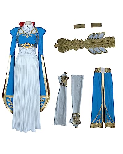 miccostumes Damen Prinzessin Cosplay Kostüm Blau Outfit Hochzeitskleid mit Zubehör, Blau, XL miccostumes Damen Prinzessin Cosplay Kostüm Blau Outfit Hochzeitskleid mit Zubehör, Blau, XL von miccostumes
