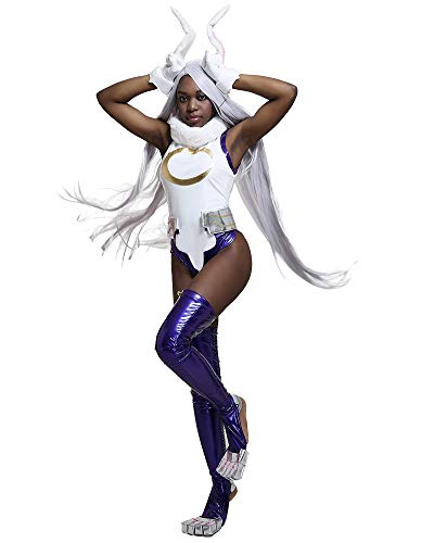 miccostumes Damen Rumi Usagiyama Rabbit Hero Mirko Cosplay Kostüm Bodysuit - Weiß - X-Large von miccostumes