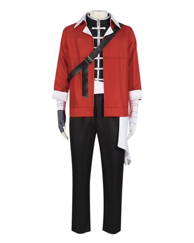 miccostumes Unisex Kostüm Abenteurer Cosplay Uniform Jacke und Tank Top mit Hose und Handschuhen, Rot, Weiß und Schwarz, XX-Large von miccostumes