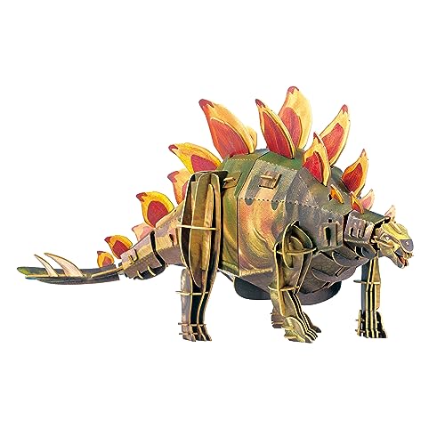 mierEdu 3D Puzzle Stegosaurus – Beweglicher Dinosaurier-Bausatz für Kinder ab 6 Jahren – Lernspielzeug zur Förderung von Motorik & Konzentration von mierEdu