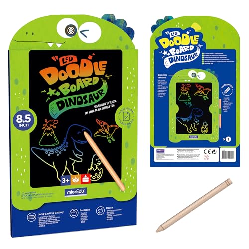 mierEdu LCD Schreibtafel Kinder Dinosaurier 8.5 Zoll – Magische Maltafel mit Stift, Zaubertafel für Mädchen & Jungen – Wiederverwendbare Zeichentafel, ideal für Reisen – Geschenk Kinder ab 3 Jahre von mierEdu