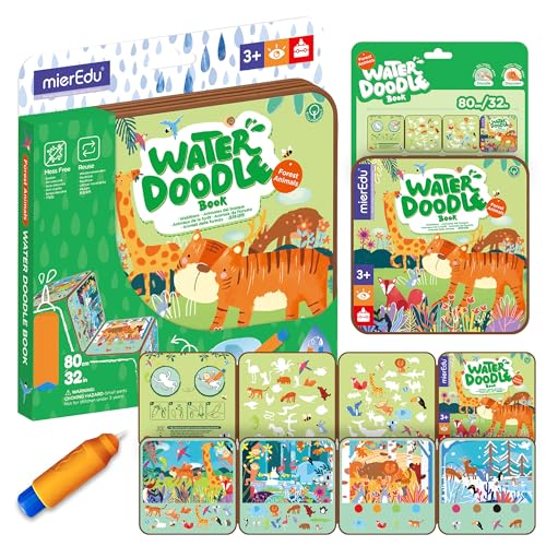 mierEdu Magisches Wassermalbuch – Zaubermalbuch Waldtiere für Kinder ab 3 Jahren mit Wasserstift – Malen mit Wasser ohne Flecken – Tiere Water Doodle Spielzeug für unterwegs mierEdu Magisches Wassermalbuch – Zaubermalbuch Waldtiere für Kinder ab 3 Jahren mit Wasserstift – Malen mit Wasser ohne Flecken – Tiere Water Doodle Spielzeug für unterwegs von mierEdu