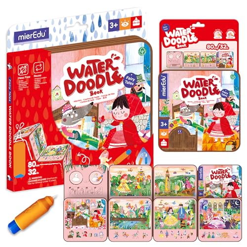 mierEdu Magisches Wassermalbuch – Zaubermalbuch für Kinder ab 3 Jahren mit Wasserstift – Märchen Malbuch, Malen mit Wasser ohne Flecken – Water Doodle Spielzeug für unterwegs mierEdu Magisches Wassermalbuch – Zaubermalbuch für Kinder ab 3 Jahren mit Wasserstift – Märchen Malbuch, Malen mit Wasser ohne Flecken – Water Doodle Spielzeug für unterwegs von mierEdu
