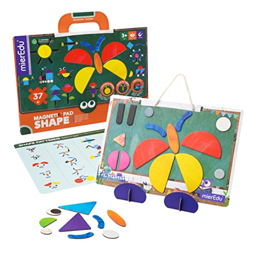 mierEdu Magnetpuzzle Formen – Magnetisches Lernspiel für Kinder ab 3 Jahren – Montessori Spielzeug zur Förderung von Motorik, Farben & Formen – Magnettafel & Stehendes Puzzle Pad für kreatives Spielen mierEdu Magnetpuzzle Formen – Magnetisches Lernspiel für Kinder ab 3 Jahren – Montessori Spielzeug zur Förderung von Motorik, Farben & Formen – Magnettafel & Stehendes Puzzle Pad für kreatives Spielen von mierEdu