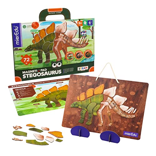 mierEdu Magnet Pad - Stegosaurus I Großartiges Puzzleset I Fördert Fantasie + Kreativität I Spielzeug für Kinder I Magnetspiele für Kinder ab 3 Jahre von mierEdu