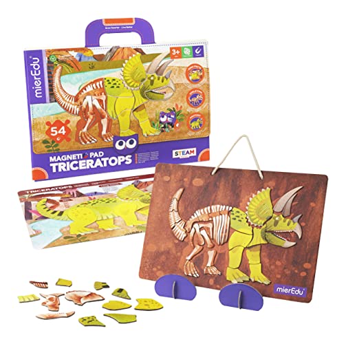 mierEdu Magnet Pad - Triceratops I Großartiges Puzzleset I Fördert Fantasie + Kreativität I Spielzeug für Kinder I Magnetspiele für Kinder ab 3 Jahre von mierEdu