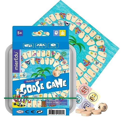 mierEdu Reisespiel Goose Game - Klassisches Würfelspiel für Kinder ab 3 Jahren – lehrreiches Brettspiel zur Förderung von Logik & Rechnen - Reiseaktivität für Auto, Flugzeug & Zug von mierEdu