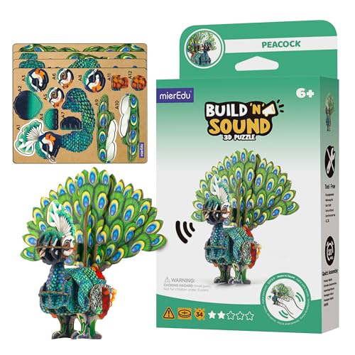 mierEdu - Soundwunder 3D Puzzle Pfau – Kreatives Lernspielzeug mit Sound für Kinder – Pfau Puzzle mierEdu - Soundwunder 3D Puzzle Pfau – Kreatives Lernspielzeug mit Sound für Kinder – Pfau Puzzle von mierEdu