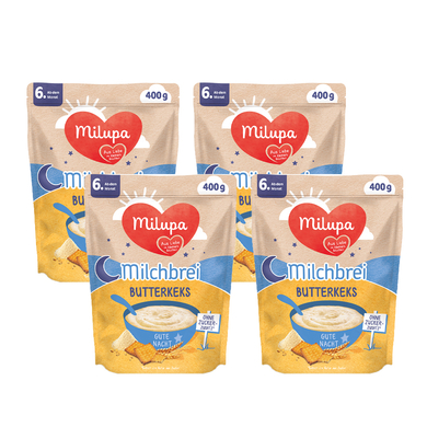 Milupa Milchbrei Butterkeks Gute Nacht 4 x 400 g ab dem 6. Monat von milupa
