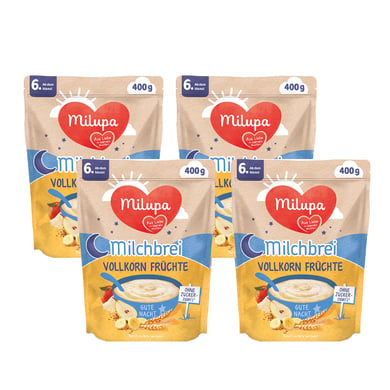 Milupa Milchbrei Vollkorn Früchte Gute Nacht 4 x 400 g ab dem 6. Monat von milupa