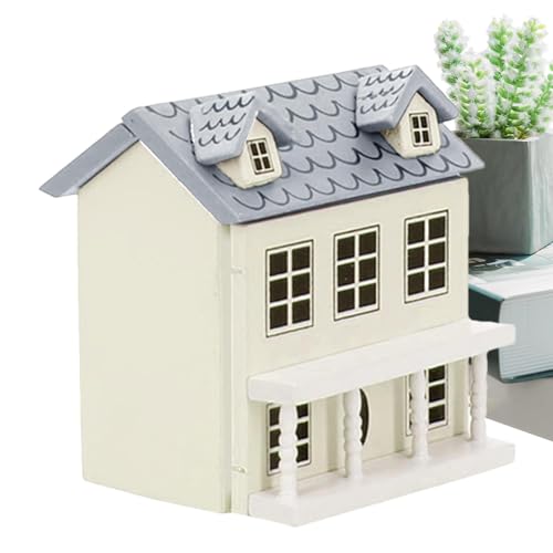 mimika Holzpuppenhäuser für Mädchen, DIY-Miniaturhaus-Bausatz,Holz-DIY-Haus-Set, Miniatur-Ornamente | Holzhaus-Bausatz, handgefertigte Miniaturspielzeuge, DIY-Bastelarbeiten, Villa-Gebäudemodelle für von mimika