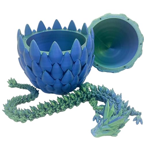 mimika Kristalldrachen-Zappelspielzeug, 3D-Gedruckter Drache Mit Abnehmbarem Drachenschuppen-Ei, Beweglicher Gelenkdrache Mit Drachenei, Drachenei-bewegliches Drachenspielzeug von mimika