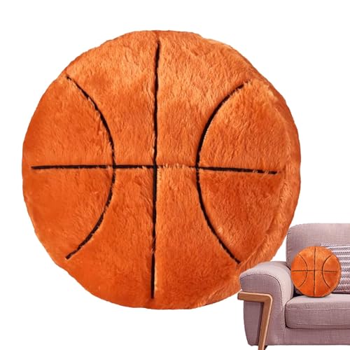 mimika Plüsch-Basketball-Sportkissen, Sport-Wurfkissen, Sportkissen Plüsch-Basketball-Stofftier, Flauschiges gefülltes Basketballball-Plüschkissen für Schlafzimmer, Büros, Wohnzimmer von mimika