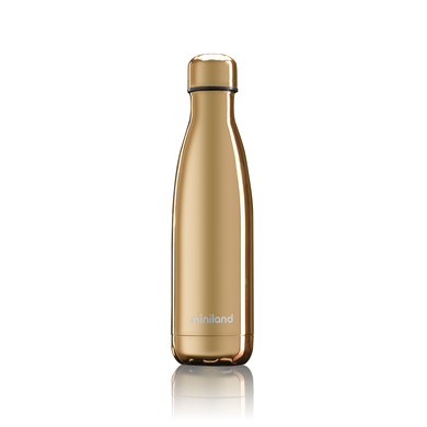 miniland Thermosflasche bottle deluxe gold mit Chromeffekt 500 ml von miniland